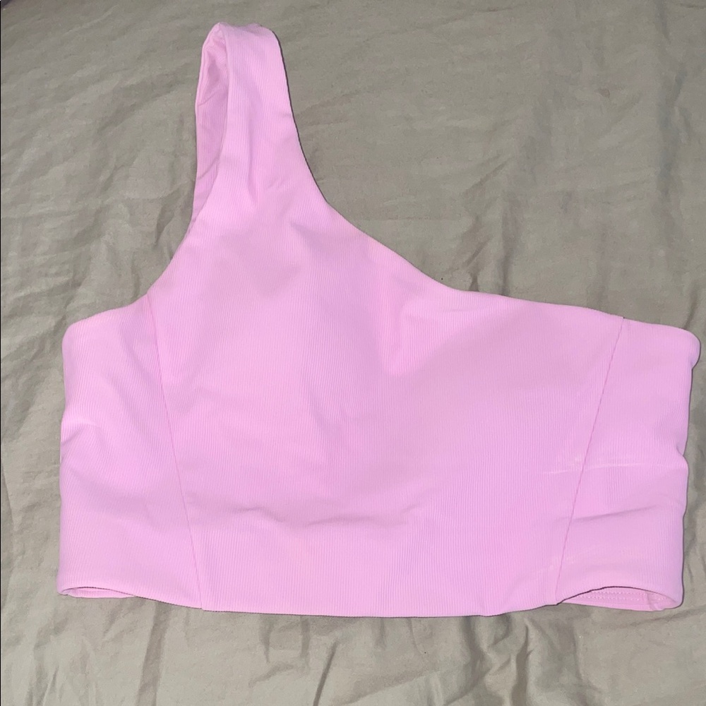 Pink One-Shoulder Crop Top